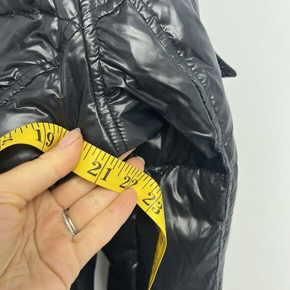 S13 Womens Kylie Down Puffer Jacket with Faux Fur Detachable Hood Sz L Black NWT - Picture 6 of 12